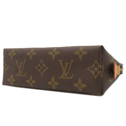 Louis Vuitton LV Pochette Cosmetic PM Pouch M47515 Monogram Brown [Used]