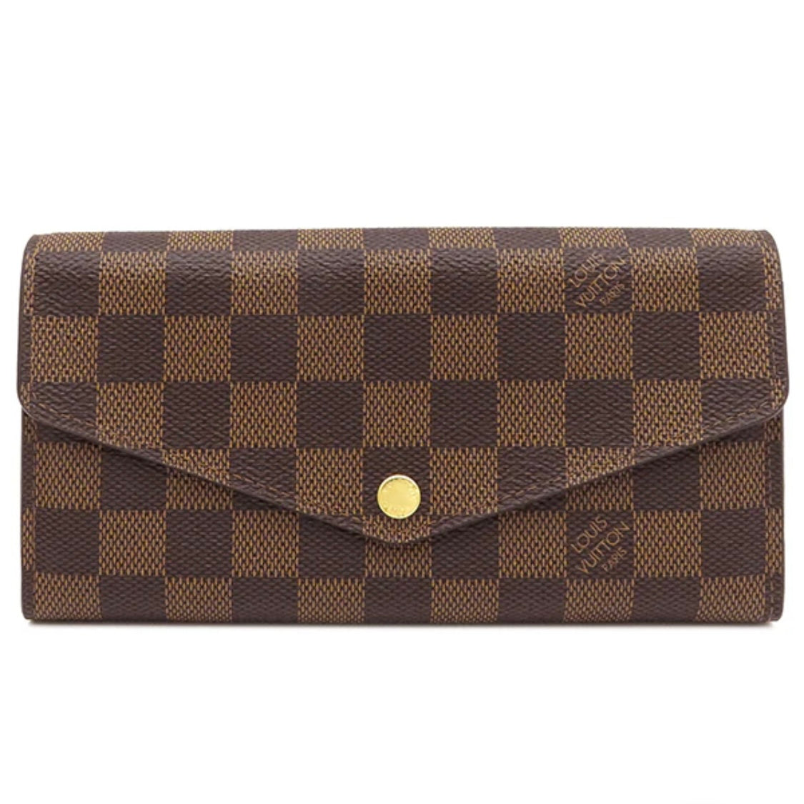 Louis Vuitton LV Portefeuil Sarah Bifold Long Wallet N63209 Damier Canvas Ebene Brown [Used]