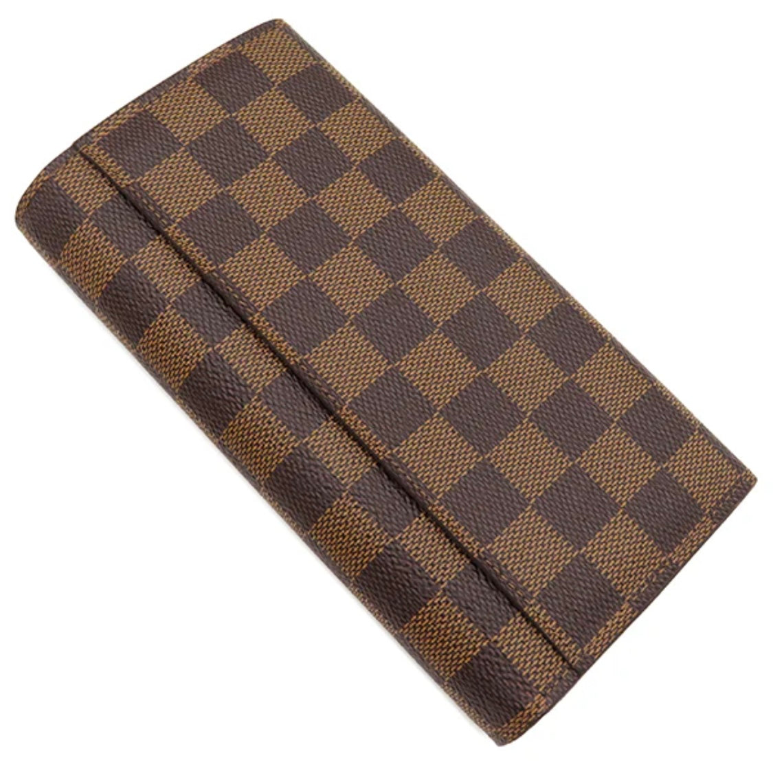 Louis Vuitton LV Portefeuil Sarah Bifold Long Wallet N63209 Damier Canvas Ebene Brown [Used]