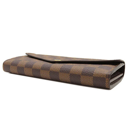 Louis Vuitton LV Portefeuil Sarah Bifold Long Wallet N63209 Damier Canvas Ebene Brown [Used]