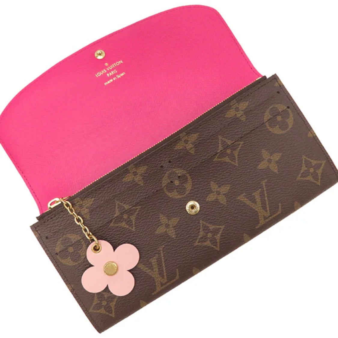 Louis Vuitton LV Portefeuille Emilie Flower Bifold Long Wallet M64202 Monogram Brown [Used]