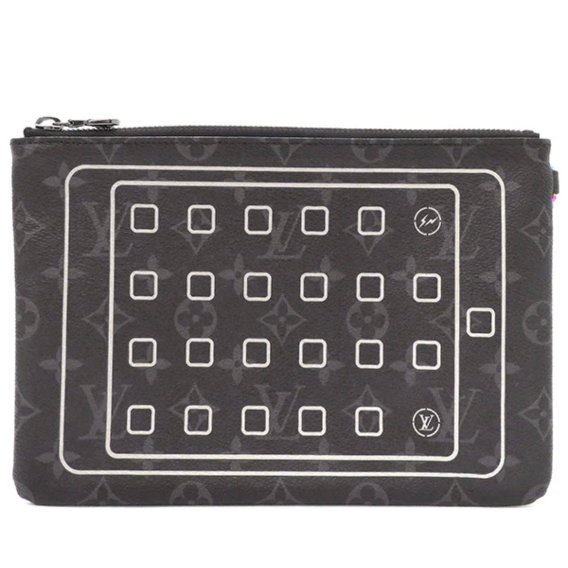 Louis Vuitton LV Chain Clutch Bag M64449 Fragment Collaboration iPad Case Monogram Eclipse Black [Used]