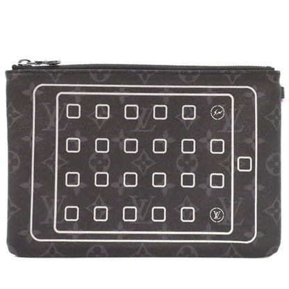 Louis Vuitton LV Chain Clutch Bag M64449 Fragment Collaboration iPad Case Monogram Eclipse Black [Used]