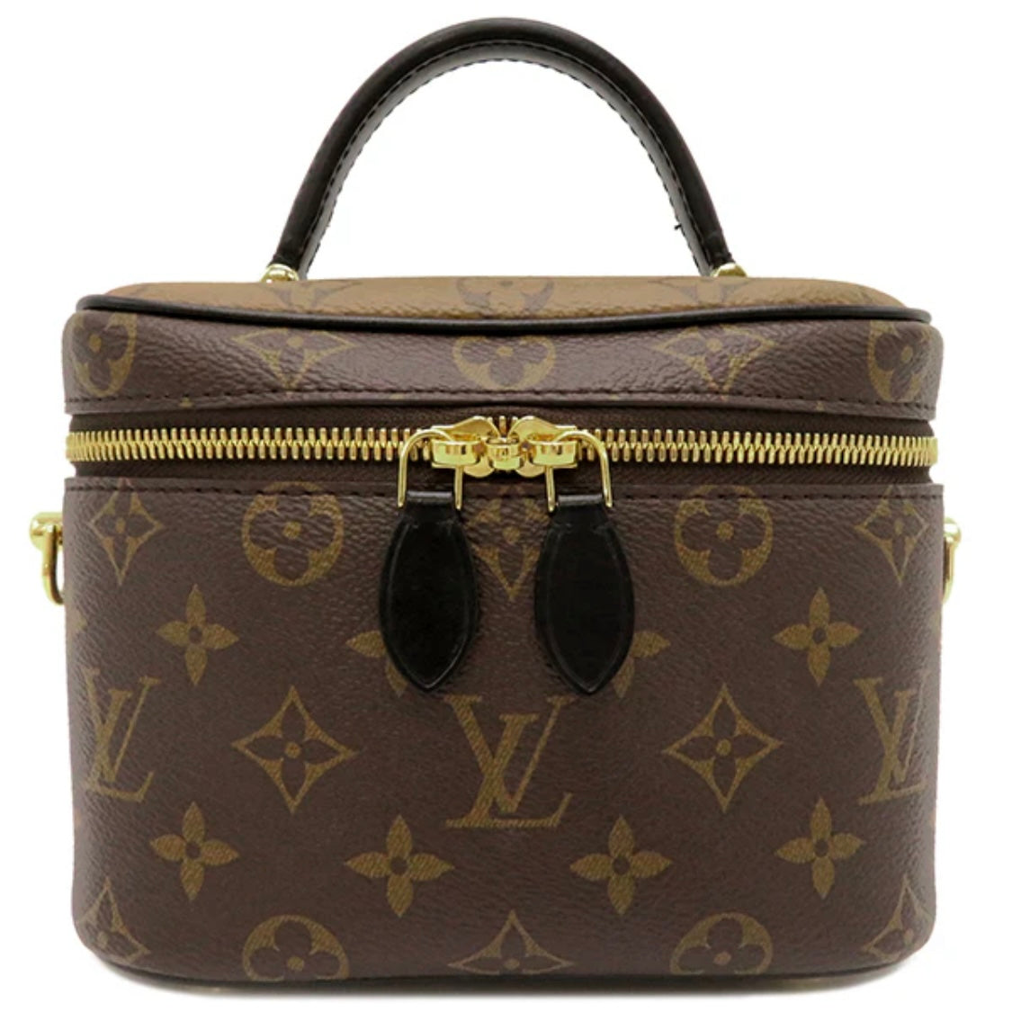 Louis Vuitton LV Vanity PM Chain Shoulder Top Handle Handbag M45165 Monogram x Monogram Reverse Brown [Used]