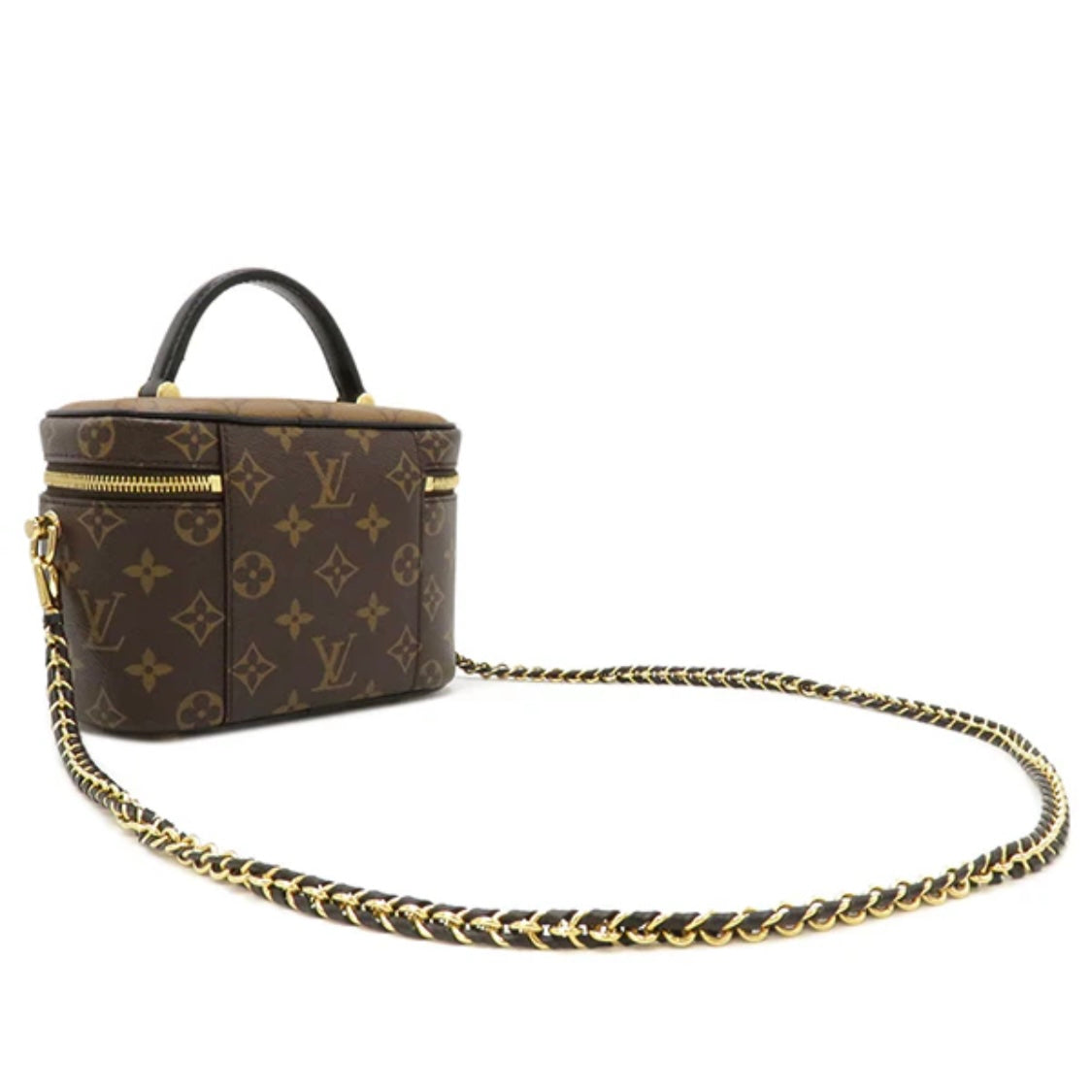 Louis Vuitton LV Vanity PM Chain Shoulder Top Handle Handbag M45165 Monogram x Monogram Reverse Brown [Used]