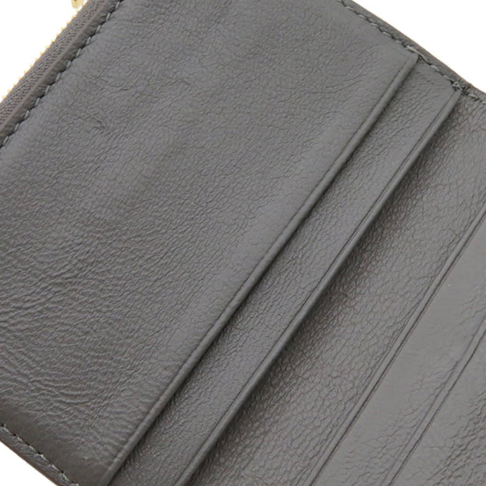 Balenciaga Gossip Trifold Short Wallet 674842 Calfskin Leather Gray [Used]