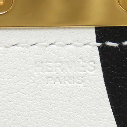 Hermes Monpetit Kelly PM Necklace Vaux Swift White Black Noir Blanc [Used]