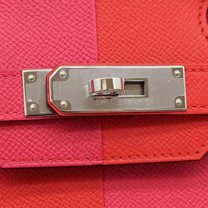 Hermes Birkin 30 Handbag Vaux Epsonm Rouge Clou x Rose Extreme x Blue Zanzibar Red Pink Blue Silver hardware SHW [Almost New]