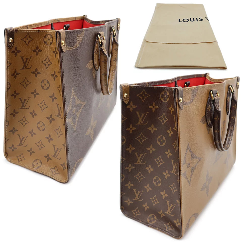 Louis Vuitton LV On the Go MM Shoulder Tote Bag 2 way Bag M45321 Monogram Giant Reverse Brown [Used]