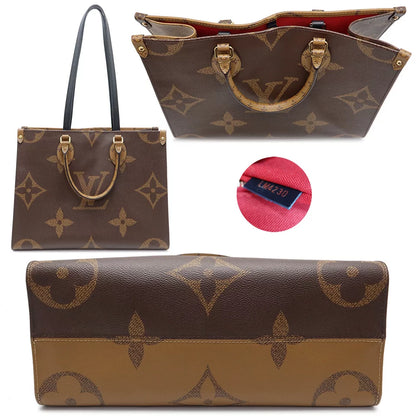 Louis Vuitton LV On the Go MM Shoulder Tote Bag 2 way Bag M45321 Monogram Giant Reverse Brown [Used]