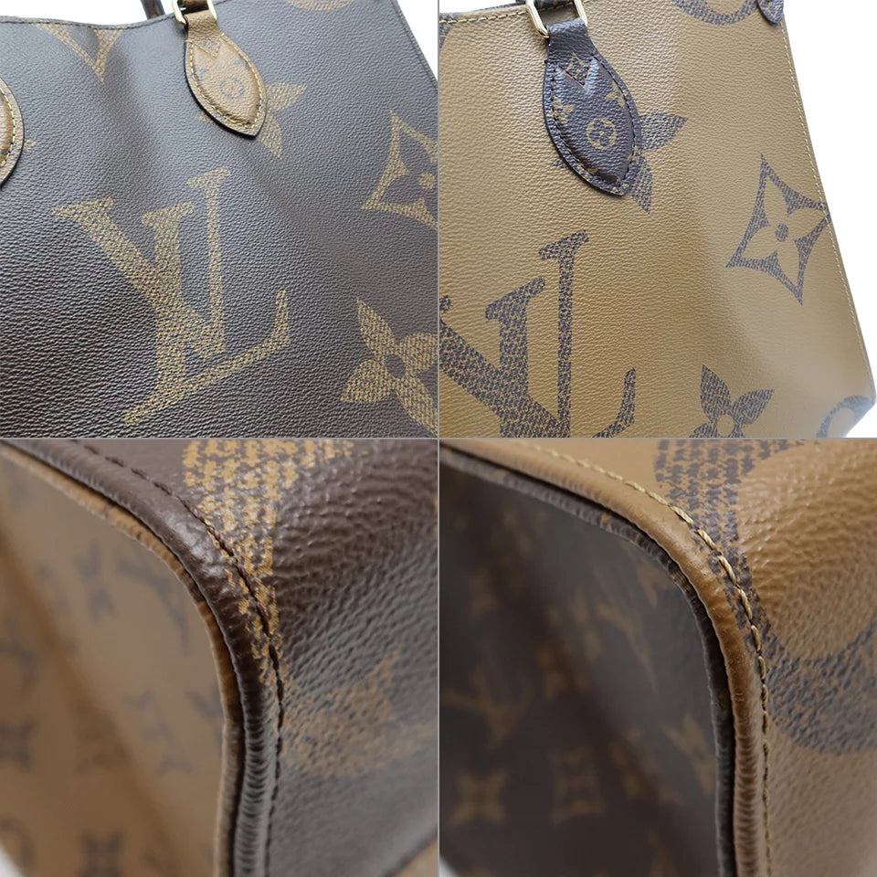 Louis Vuitton LV On the Go MM Shoulder Tote Bag 2 way Bag M45321 Monogram Giant Reverse Brown [Used]