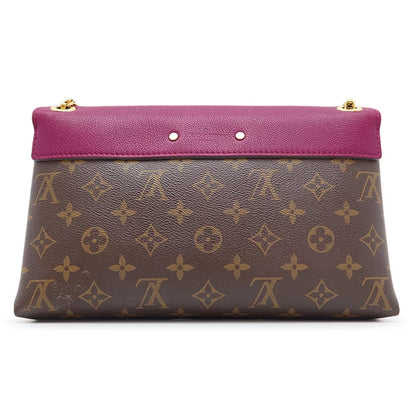 Louis Vuitton LV Pallas Chain Shoulder Bag M41635 Monogram Canvas Leather Grape Purple [Used]