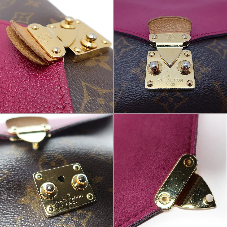 Louis Vuitton LV Pallas Chain Shoulder Bag M41635 Monogram Canvas Leather Grape Purple [Used]