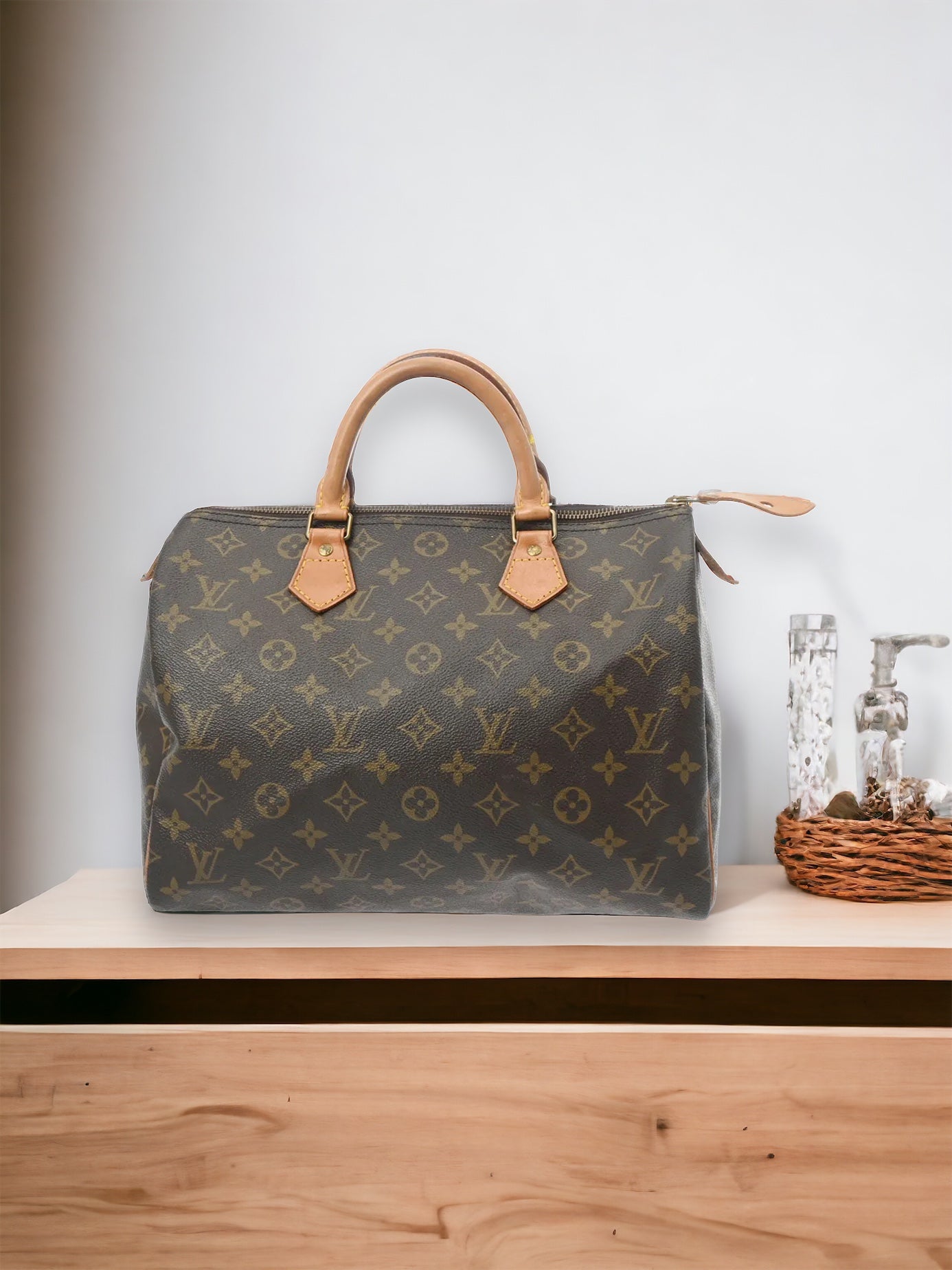 Louis Vuitton LV Monogram Speedy 30 Top Handles Handbag Brown M41526 [Used]