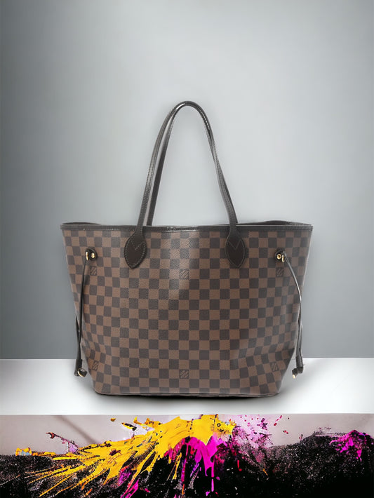 Louis Vuitton LV Neverfull MM Shoulder Tote Bag N51105 Damier Canvas Brown [Used]