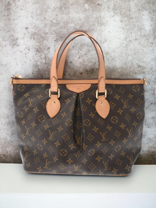 Louis Vuitton Palermo PM 2 Way Shoulder Tote Bag M40145 Monogram Canvas Brown [Used]