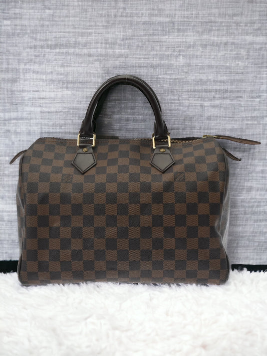 Louis Vuitton LV Speedy 30 Handbag N41531 Damier Brown Women's Bag [Used]