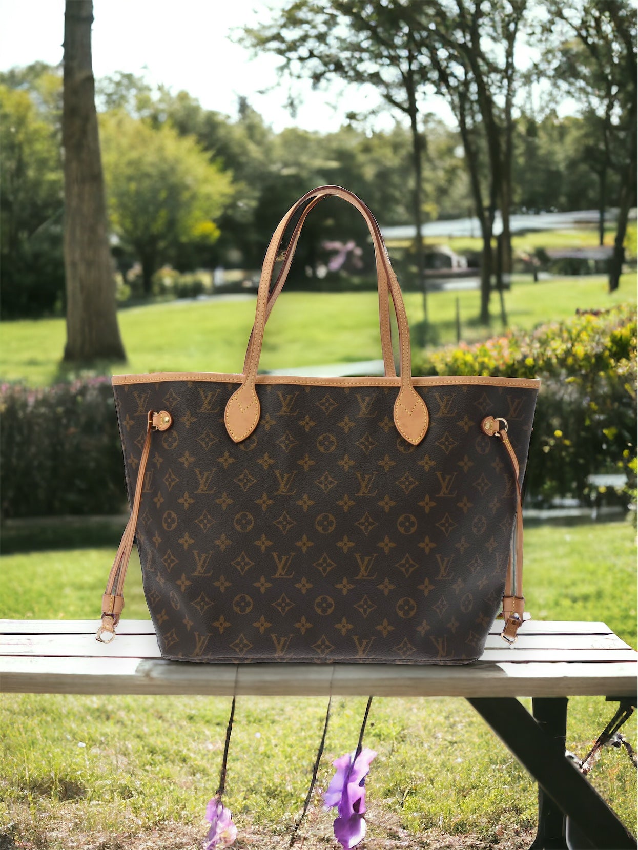 Louis Vuitton LV Neverfull MM Shoulder Tote Bag M40156 Monogram Brown [Used]