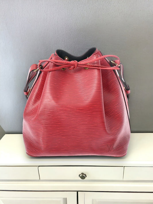 Louis Vuitton LV Petit Noe Shoulder Bag Drawstring M44107 Epi Leather Red [Used]