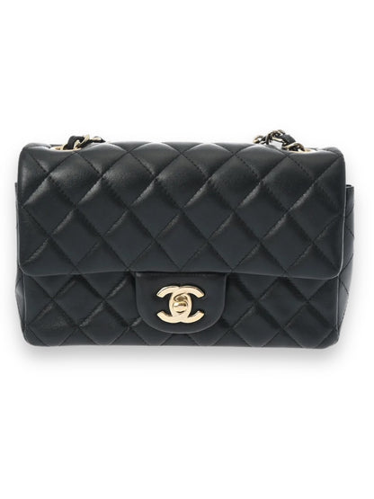 Chanel Quilted CC Classic Flap Mini 20cm Chain Shoulder Bag A69900 Lambskin Leather Black [Used]