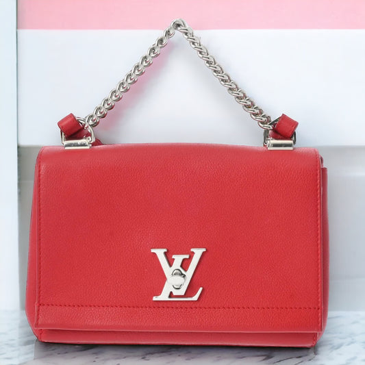 Louis Vuitton LV Rock Me II BB 2way Shoulder Handbag M51202 Calf Leather Ruby Red [Used]