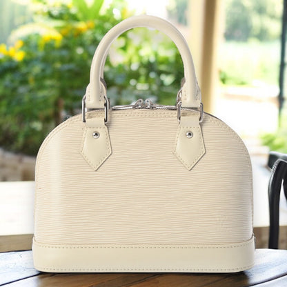 Louis Vuitton LV Alma BB Shoulder Handbag 2way M4085J Epi Leather White [Used]