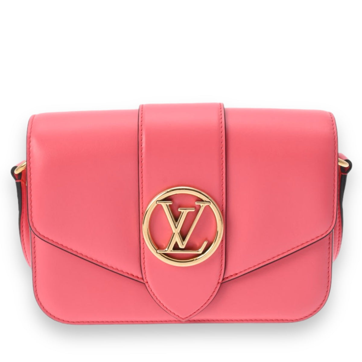 Louis Vuitton LV Pont Neuf Shoulder Bag Crossbody M55949 Smooth Leather Dahlia Red [Used]