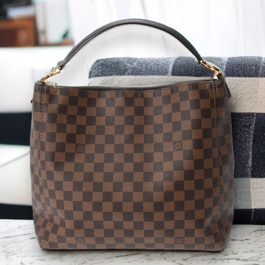 Louis Vuitton LV Portobello PM Shoulder Handbag N44184 Damier Canvas Brown [Used]