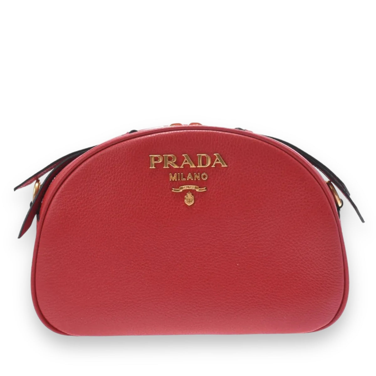 Prada Logo Gold Hardware Shoulder Bag Crossbody 1BH130 Leather Red [Unused]