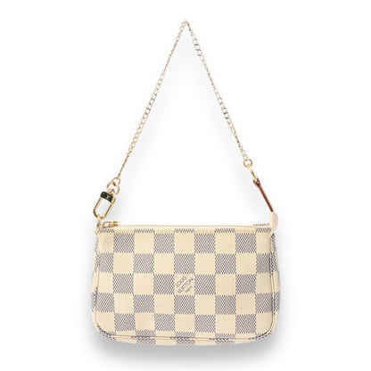 Louis Vuitton LV Pochette Accessories Pouch Handbag N58010 Damier Azur White [Used]