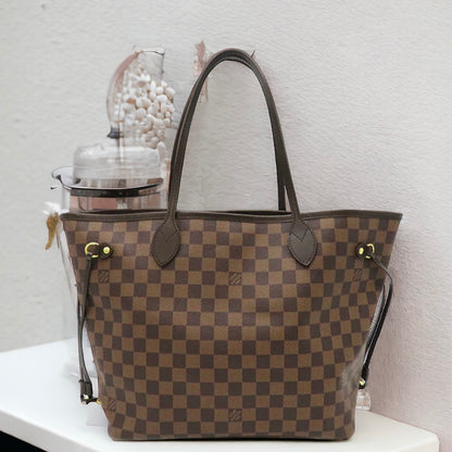 Louis Vuitton LV Neverfull MM Shoulder Bag Tote Bag N51105 Damier Canvas Brown [Used]