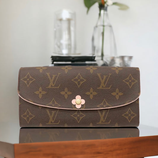 Louis Vuitton LV Portefeuille Emilie Flower Bifold Long Wallet M64202 Monogram Brown [Used]