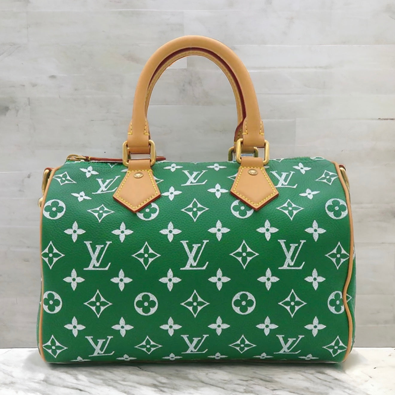 Louis Vuitton LV Speedy P9 Bandouliere 25 Shoulder Handbag M24423 Vert Calf Green Rare [Almost New]]