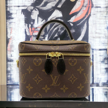 Louis Vuitton LV Vanity PM Chain Shoulder Top Handle Handbag M45165 Monogram x Monogram Reverse Brown [Used]