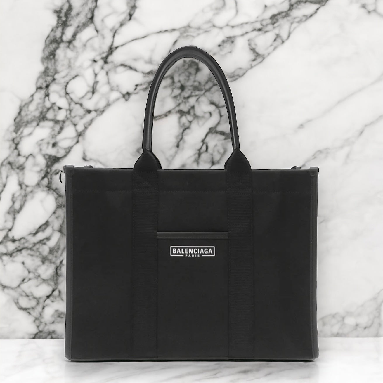 Balenciaga Hardware Tote Medium 671400 Shoulder Tote Bag Canvas Black [Used]