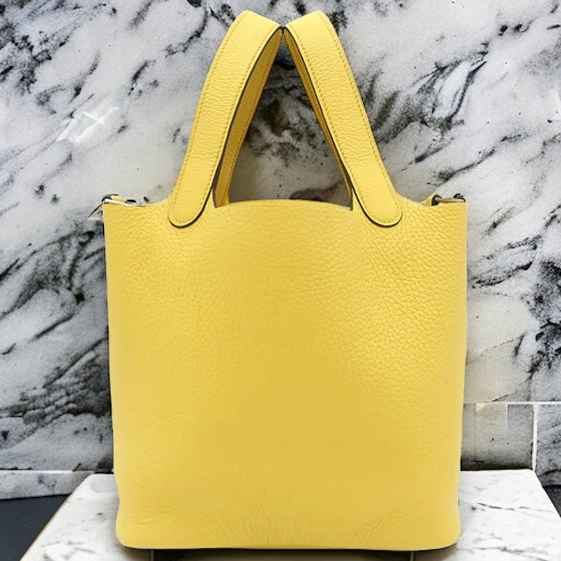 Hermes Picotin PM P18 Handbag TC Taurillon Clemence Leather Silver Hardware SHW Yellow [New/Unused]