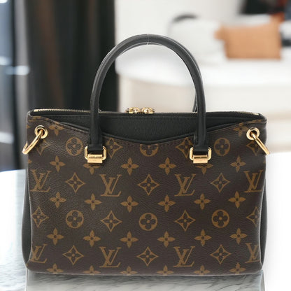 Louis Vuitton LV Pallas BB 2 way Shoulder Handbag M42960 Monogram Brown Black [Used]