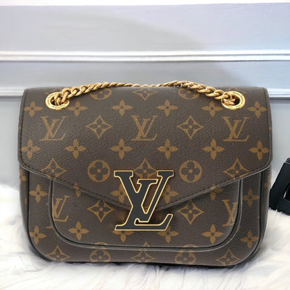 Louis Vuitton LV Passy Chain Shoulder Bag M45592 Monogram Brown Women's Bag [Used]