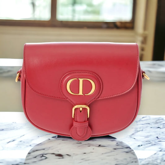 Christian Dior CD Bobby Small Shoulder Bag Crossbody M9317UMOL Box Calf Leather Red [Used]