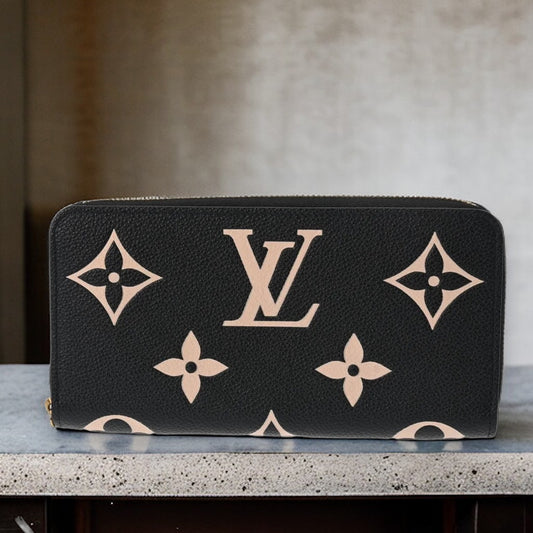 Louis Vuitton LV Zippy Long Wallet M80481 Monogram Empreinte Leather Black [Used]