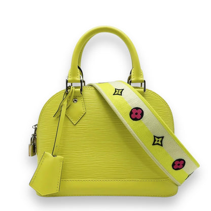 Louis Vuitton LV Alma BB Shoulder Handbag 2 way Bag M57446 Epi Leather Jaune Cedra Yellow [Used]