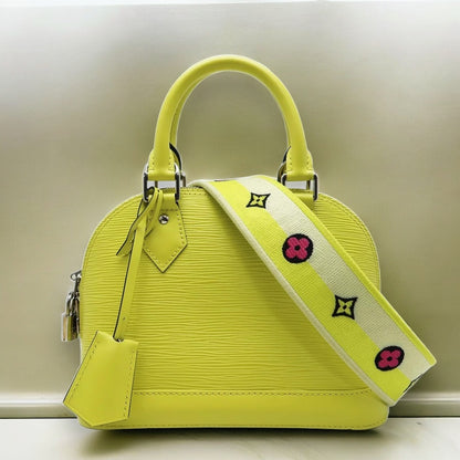 Louis Vuitton LV Alma BB Shoulder Handbag 2 way Bag M57446 Epi Leather Jaune Cedra Yellow [Used]