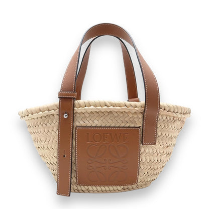 Loewe Small Basket Bag 327.02.S93 Palm Leaf Calfskin Natural Tan [Used]