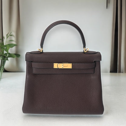 Hermes Kelly 28 Top Handle Shoulder Handbag 2 way Bag Clemence Leather TC Rouge Sellier 0G Stamp B 2023 [Used]