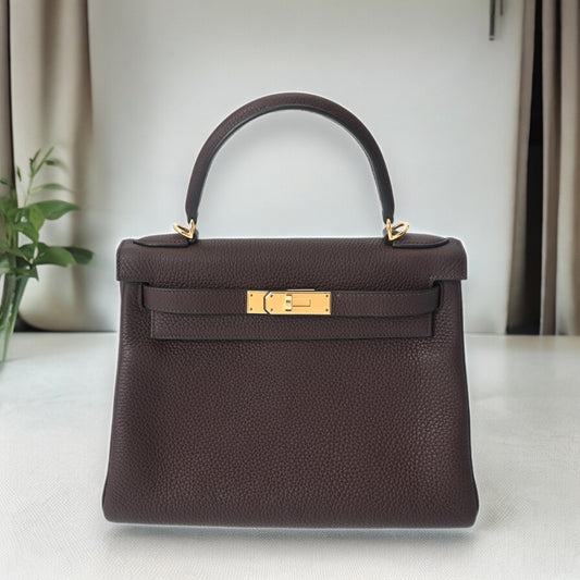 Hermes Kelly 28 Top Handle Shoulder Handbag 2 way Bag Clemence Leather TC Rouge Sellier 0G Stamp B 2023 [Used]