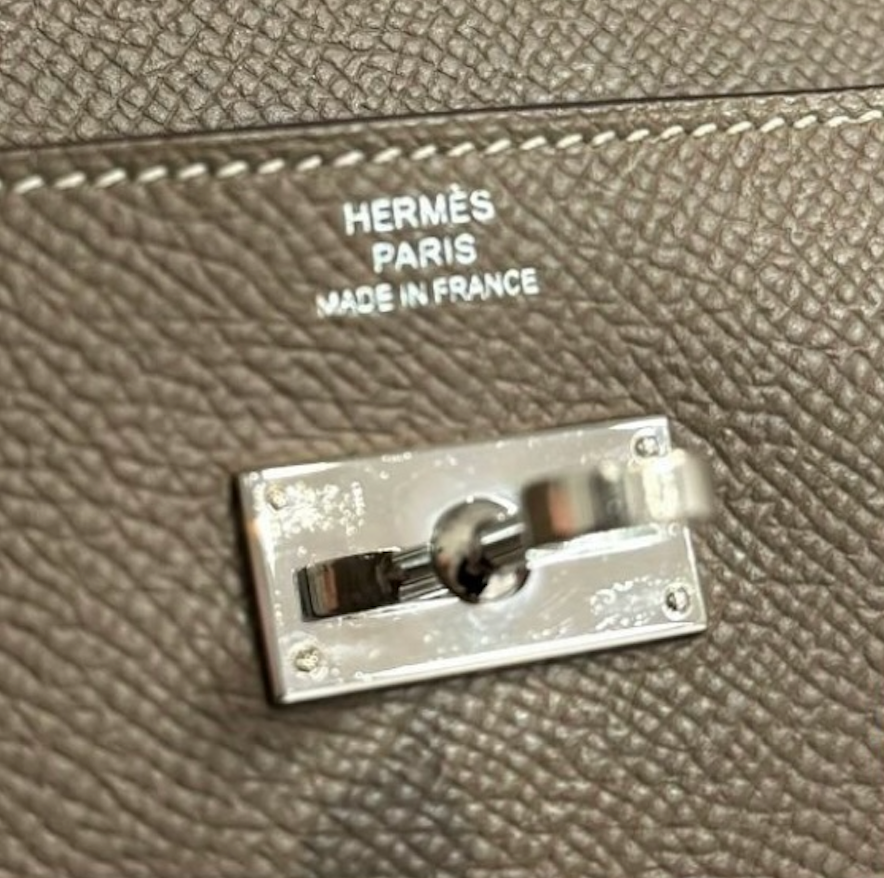 Hermes Kelly Wallet Silver Hardware Epsom Leather Etoupe Gray Year D 2019