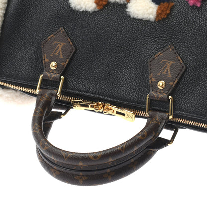 Louis Vuitton LV Monogram Teddy Speedy 30 Boston Shoulder Handbag M56966 Leather Monogram Canvas Noir [Used]