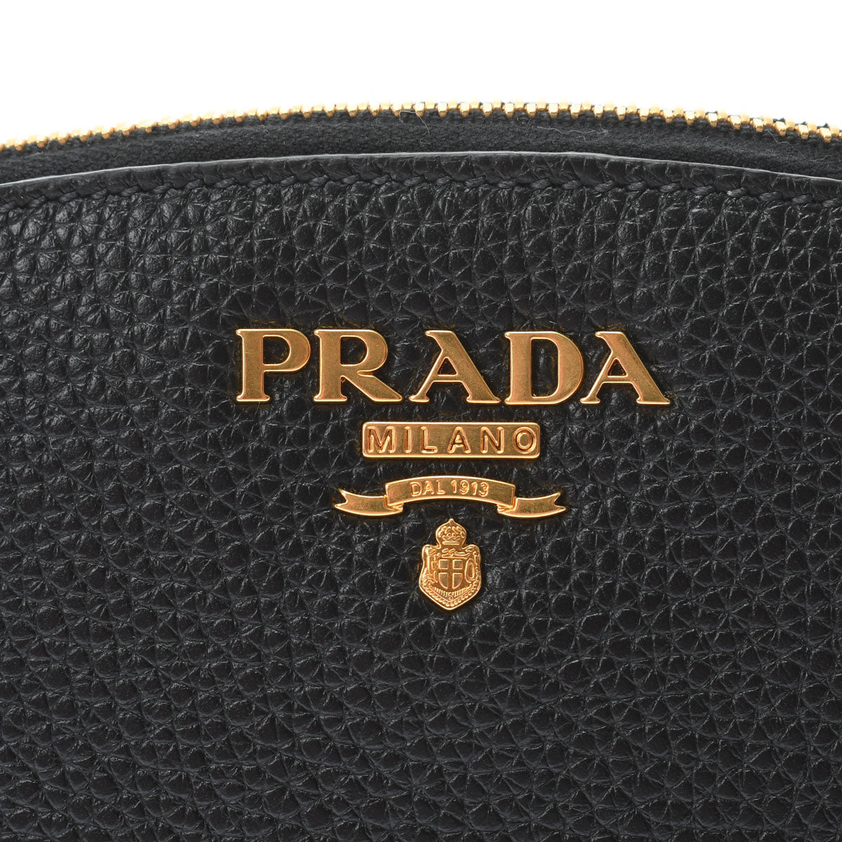 Prada Cosmetic Pouch Purse Gold Hardware 1ND005 Leather Black [Used]