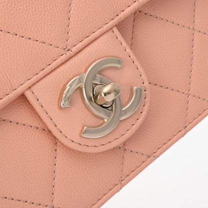 Chanel Quilted CC Mini Chain Shoulder Flap Bag AS3002 Caviar Leather Pink [Used]