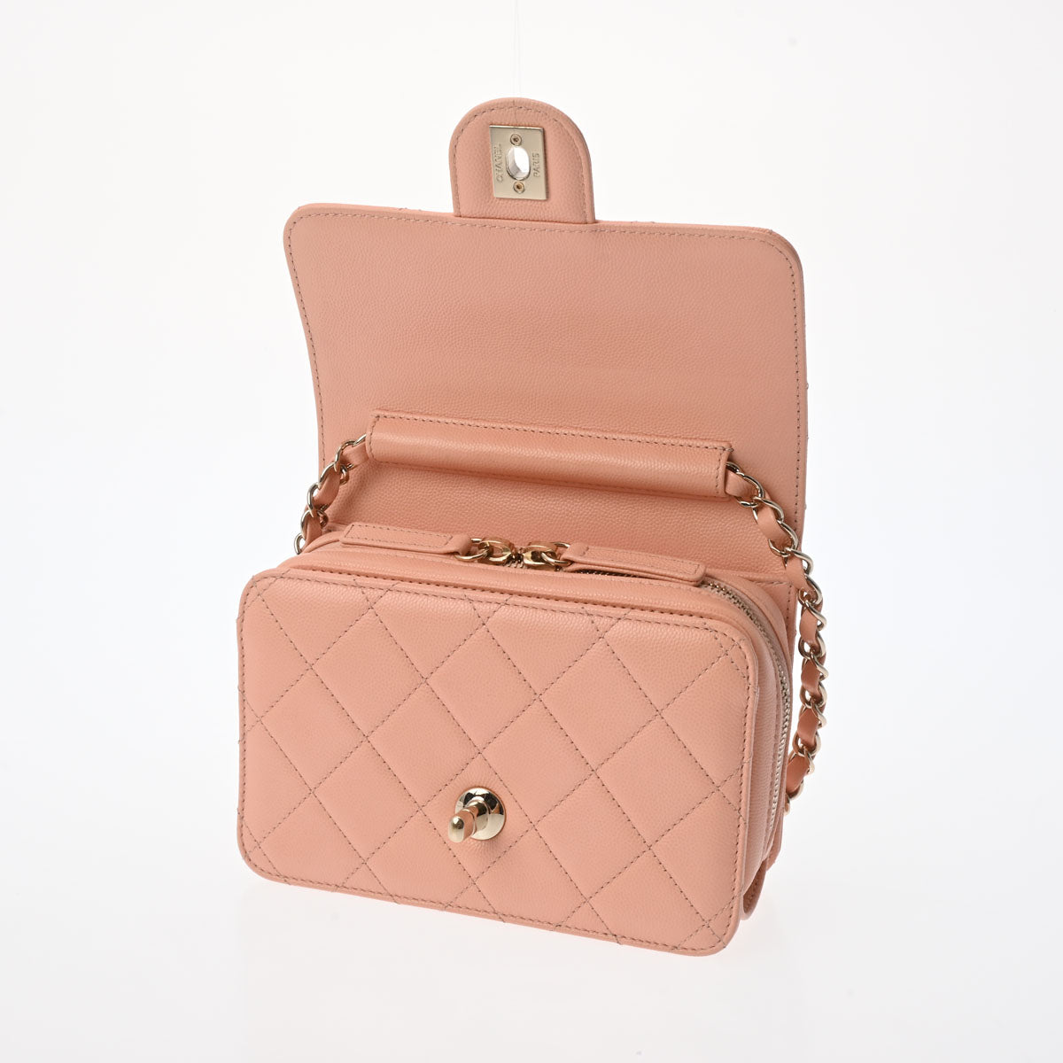 Chanel Quilted CC Mini Chain Shoulder Flap Bag AS3002 Caviar Leather Pink [Used]